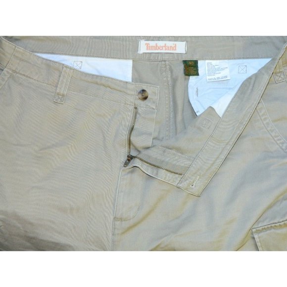 2 for/$35 Timberland Men's Khaki Cargo Shorts Size 40 - Picture 4 of 12